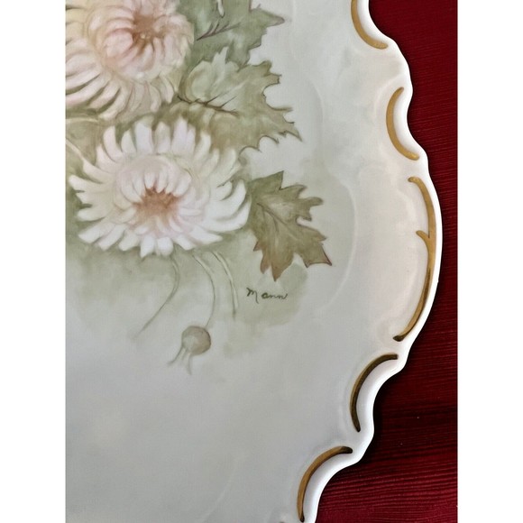 Vintage Reichenback German FINE CHINA Floral Hand Painted Mumm Serving Platter - Picture 3 of 6